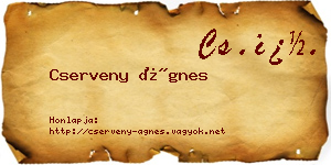 Cserveny Ágnes névjegykártya