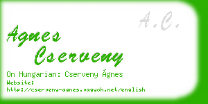 agnes cserveny business card